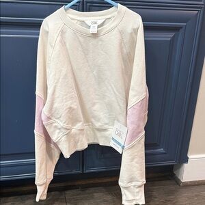 Athleta Cream and Pink Sweatshirt